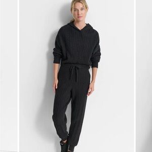 alo dkny cable knit hoodie set